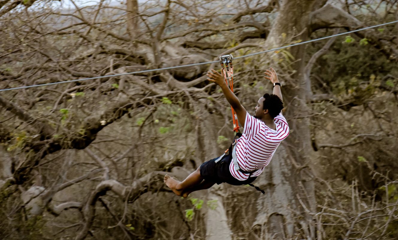 Zip Lining off Cruise Ships